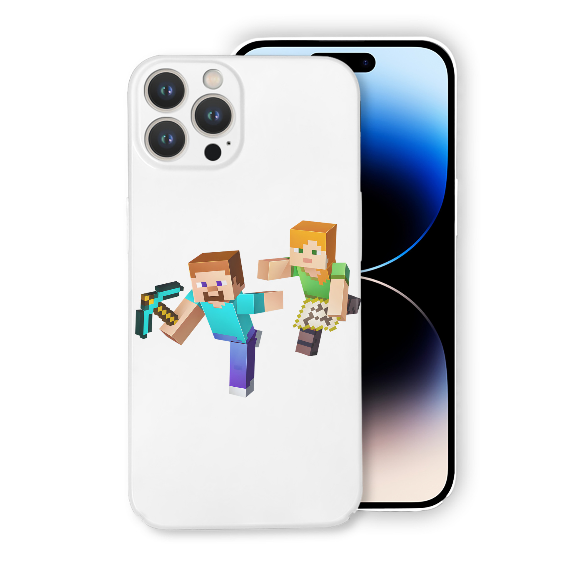 （画像用） マインクラフト ブロックの世界 Minecraft MC Block world 【iPhone 14シリーズ対応】ハードケース